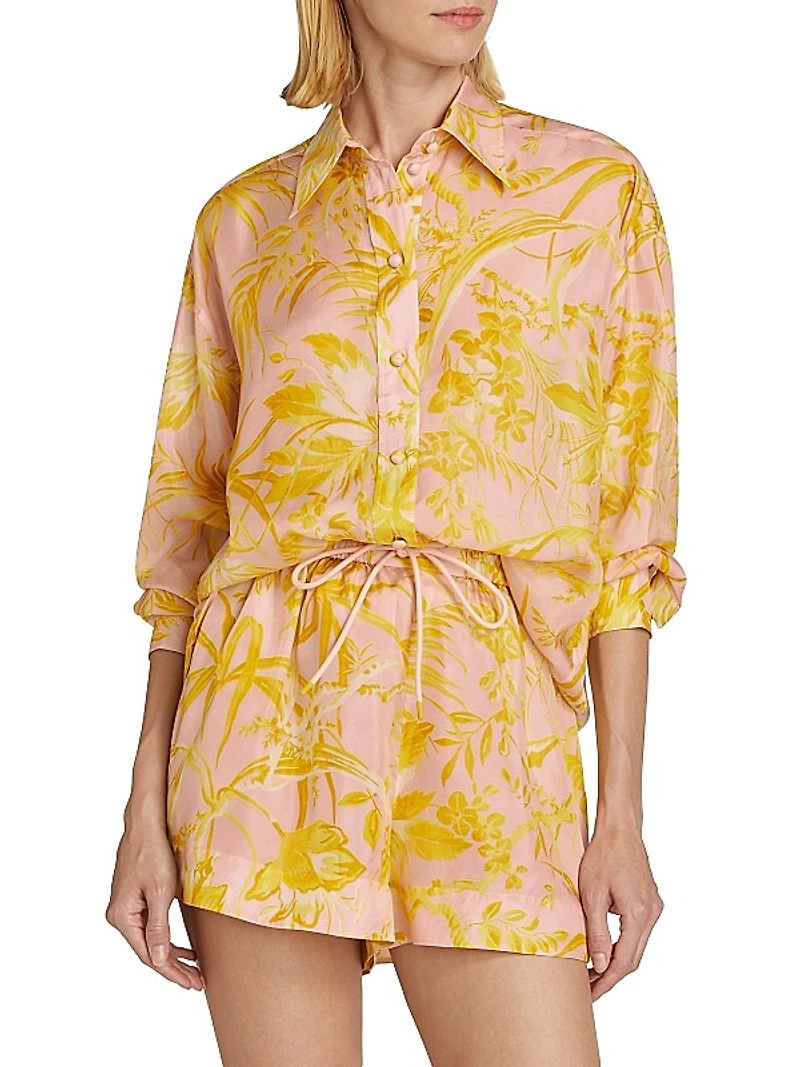Pop Floral Silk Shirt