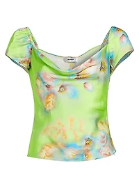 Pienza Floral Cowlneck Top