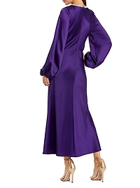 Ieena Bias-Cut Satin Midi-Dress