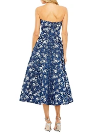 Floral Brocade Midi-Dress