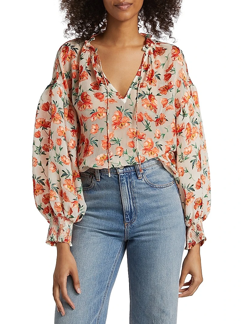 Julius Floral Silk-Blend Blouse
