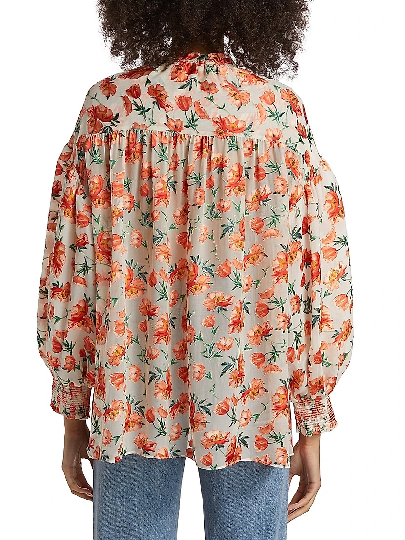 Julius Floral Silk-Blend Blouse