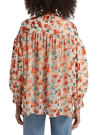 Julius Floral Silk-Blend Blouse