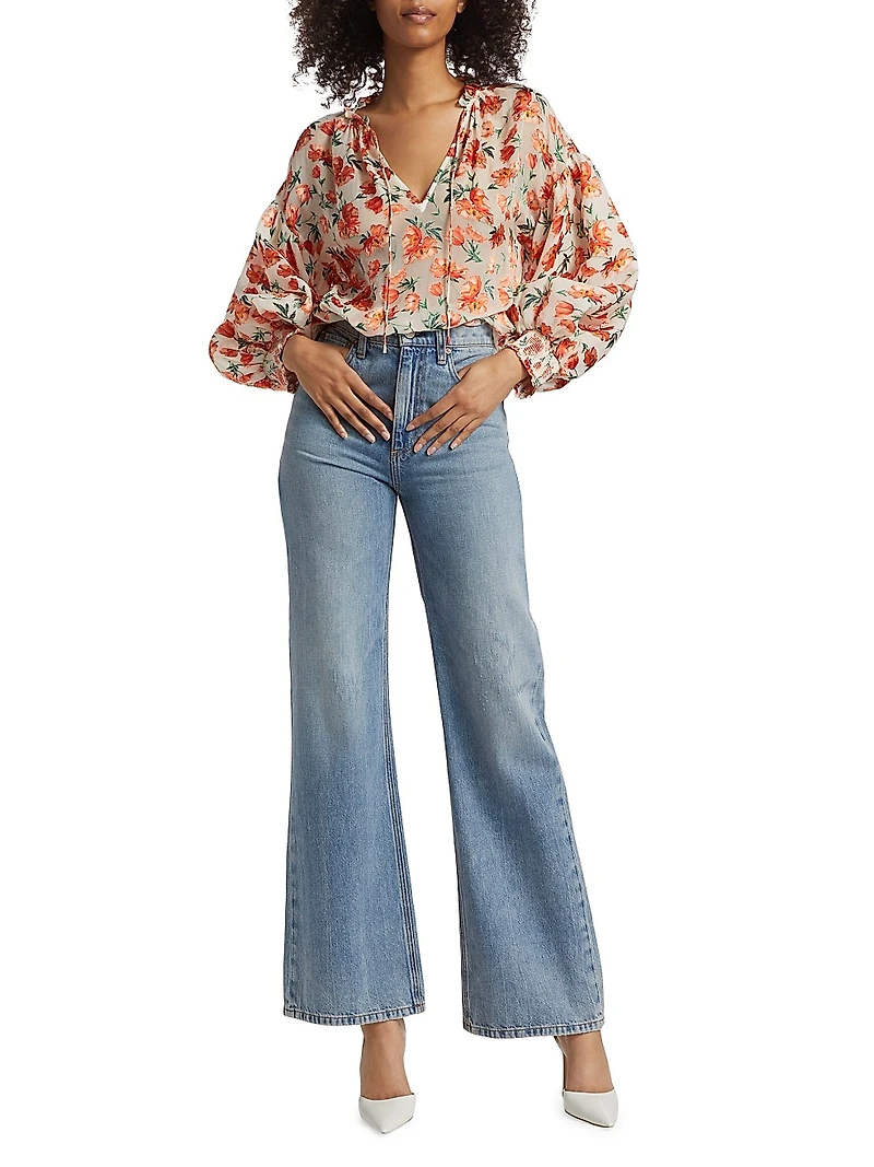 Julius Floral Silk-Blend Blouse