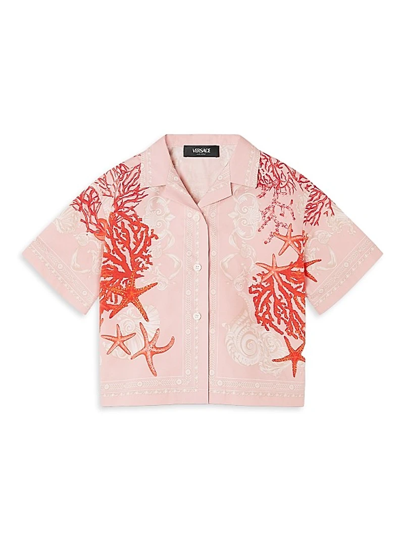Little Girl's & Girl's Barocco Sea Poplin Short-Sleeve Shirt