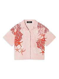 Little Girl's & Girl's Barocco Sea Poplin Short-Sleeve Shirt