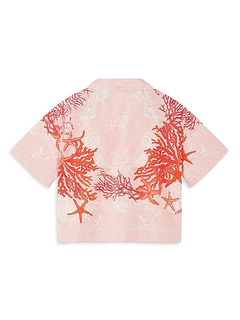 Little Girl's & Girl's Barocco Sea Poplin Short-Sleeve Shirt