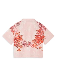 Little Girl's & Girl's Barocco Sea Poplin Short-Sleeve Shirt
