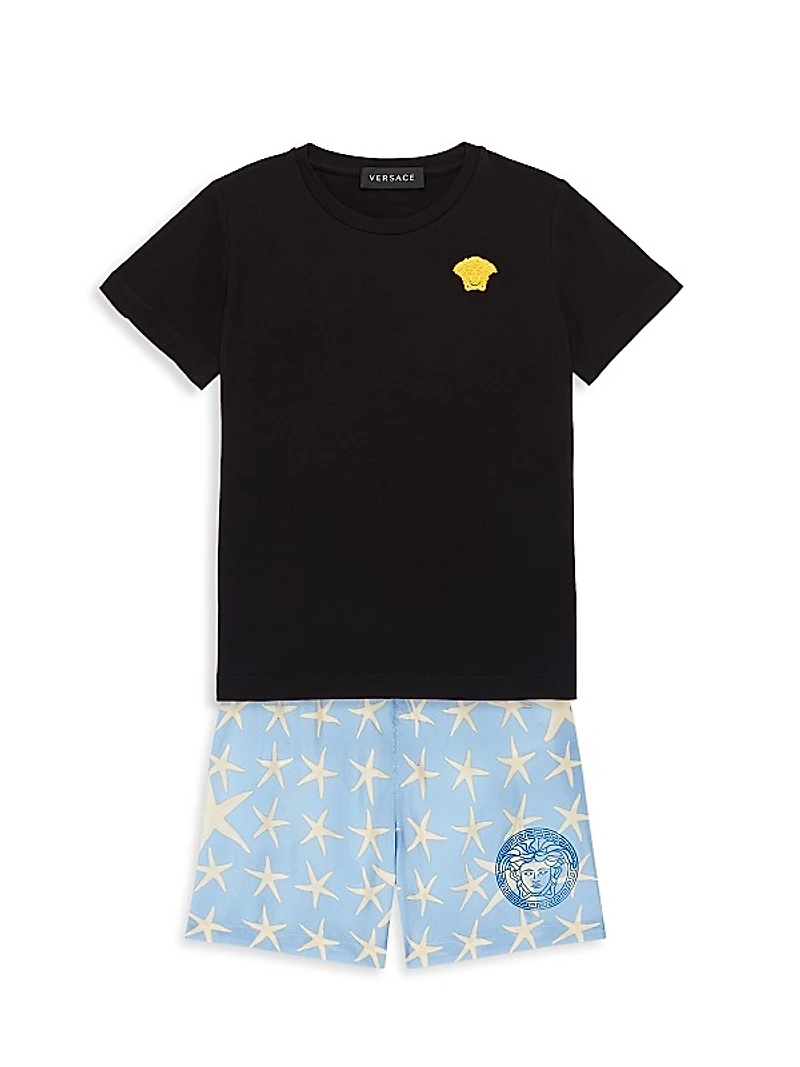 Baby Boy's Sea Starfish Print Swim Shorts