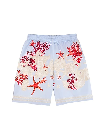 Little Boy's & Boy's Barocco De La Mer Twill Silk Shorts