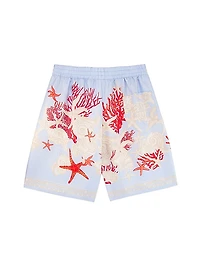 Little Boy's & Boy's Barocco De La Mer Twill Silk Shorts