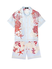 Little Boy's & Boy's Barocco De La Mer Twill Silk Shorts