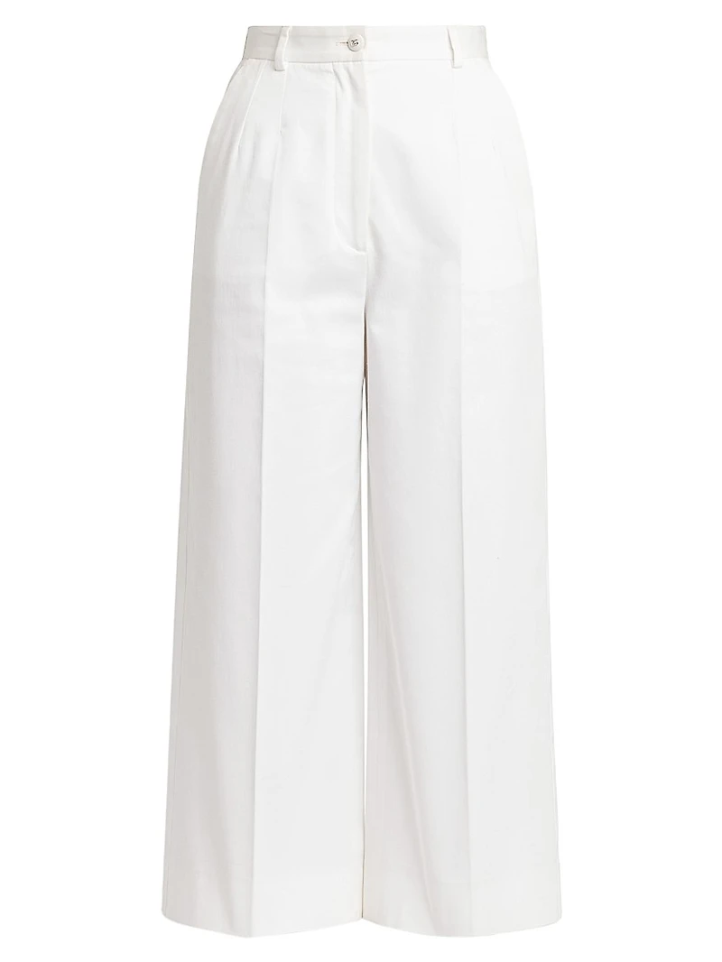 Cotton Gabardine Cropped Pants
