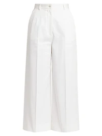 Cotton Gabardine Cropped Pants