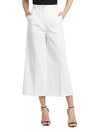 Cotton Gabardine Cropped Pants