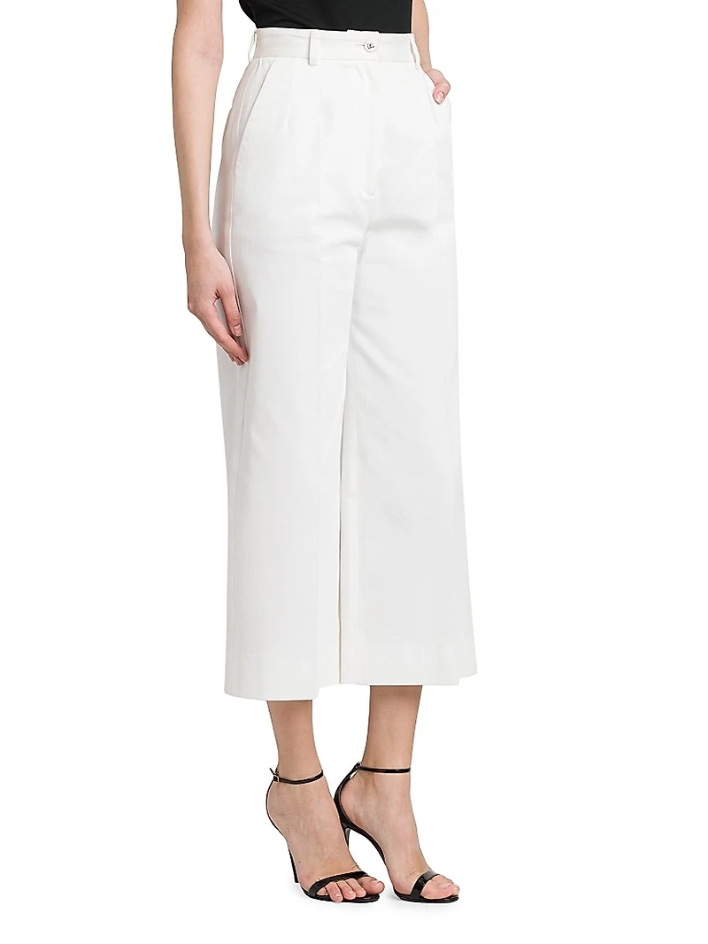 Cotton Gabardine Cropped Pants