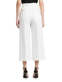 Cotton Gabardine Cropped Pants