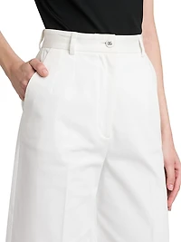 Cotton Gabardine Cropped Pants