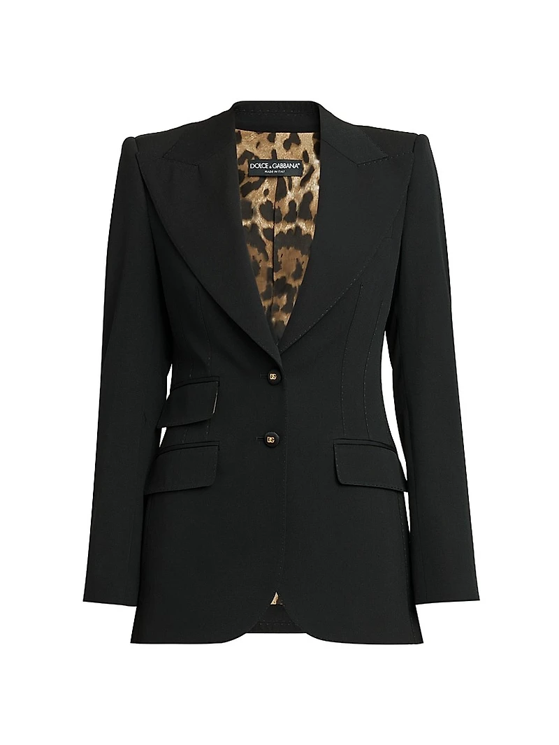Single-Breasted Wool-Blend Jacket