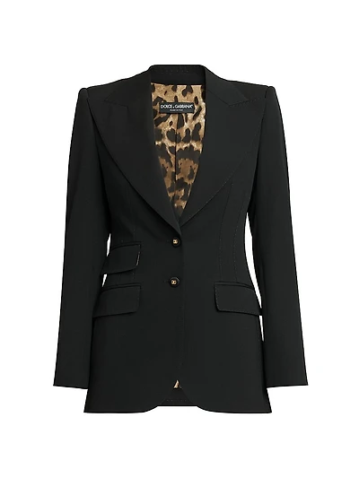 Single-Breasted Wool-Blend Jacket