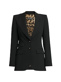 Single-Breasted Wool-Blend Jacket