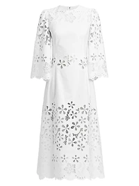 Floral Cotton-Blend Midi-Dress