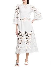 Floral Cotton-Blend Midi-Dress