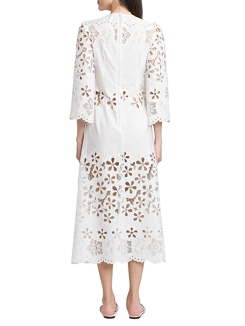 Floral Cotton-Blend Midi-Dress