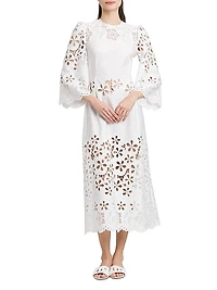 Floral Cotton-Blend Midi-Dress
