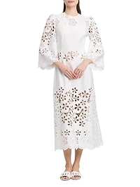 Floral Cotton-Blend Midi-Dress
