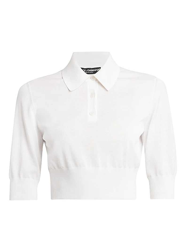 Cotton-Blend Knit Polo Shirt