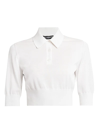 Cotton-Blend Knit Polo Shirt