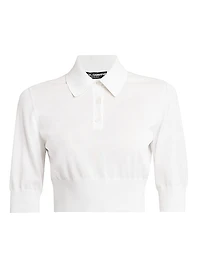 Cotton-Blend Knit Polo Shirt