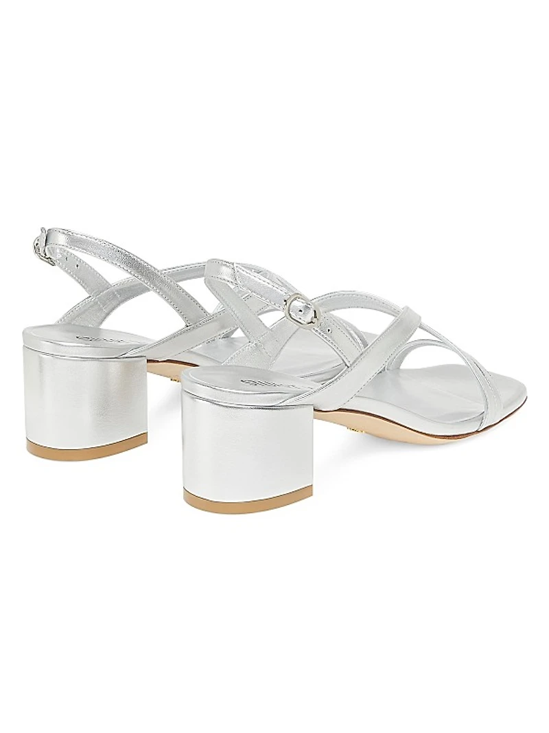 Oasis 50MM Metallic Leather Sandals