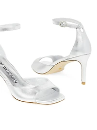 Nudistia 75MM Metallic Leather Sandals
