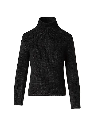 Cashmere-Wool Two-Tone Mouline Sweater