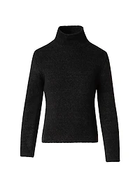Cashmere-Wool Two-Tone Mouline Sweater