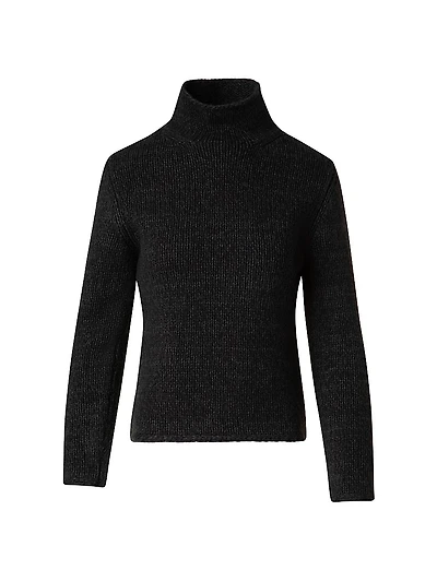 Cashmere-Wool Two-Tone Mouline Sweater