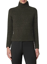 Cashmere-Wool Two-Tone Mouline Sweater