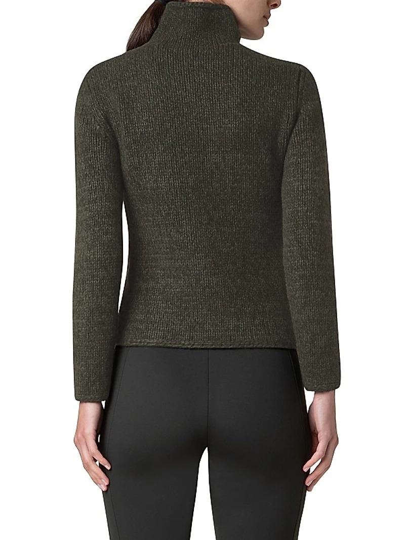Cashmere-Wool Two-Tone Mouline Sweater