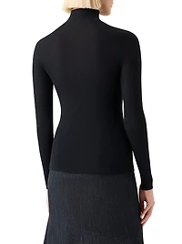 Rib-Knit Cashmere-Silk Turtleneck