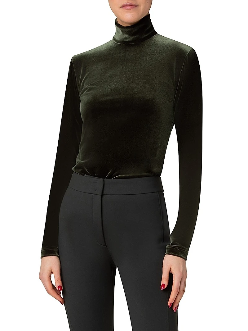 Velvet Mock Turtleneck Top