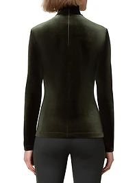 Velvet Mock Turtleneck Top
