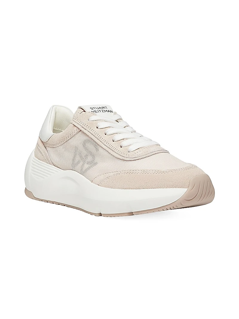 Glide Suede & Leather-Trimmed Platform Sneakers