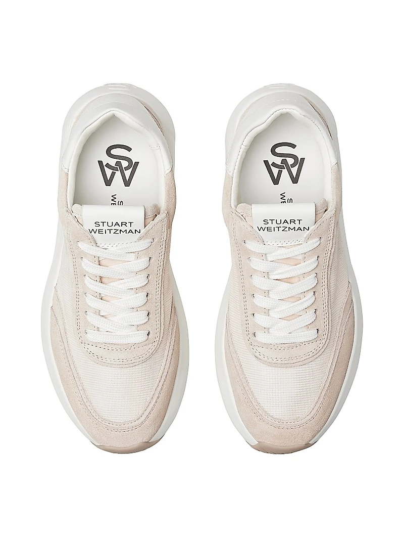Glide Suede & Leather-Trimmed Platform Sneakers