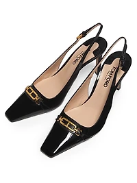 85MM Patent Leather Slingback Pumps