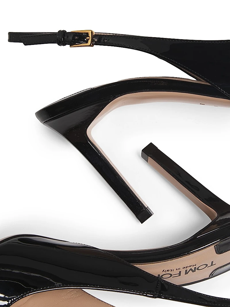 85MM Patent Leather Slingback Pumps