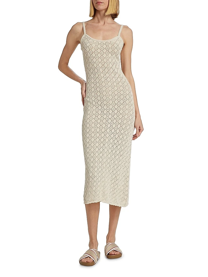 Geometric Crochet Midi-Dress