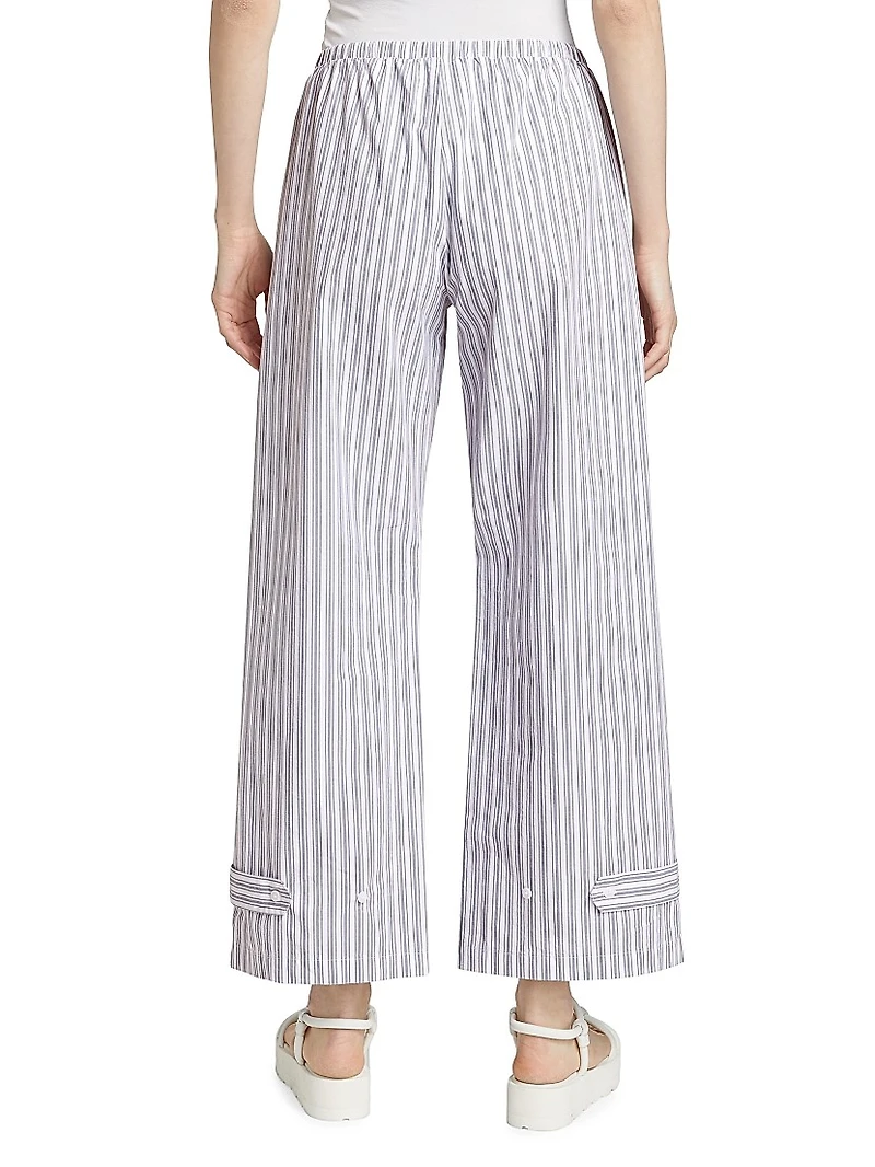 Striped Cotton Drawstring Pants