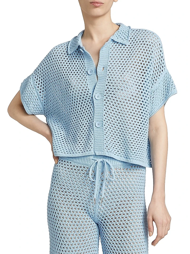 Open-Front Button-Front Shirt